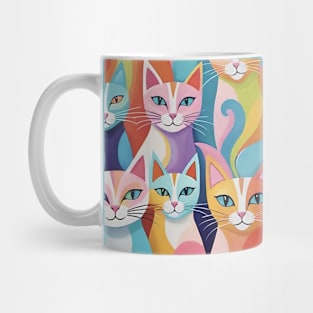 Rainbow Paws: A Colorful Cat Pattern Delight Mug